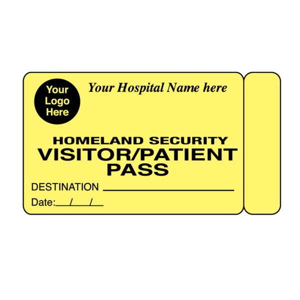 Visitor Pass - Your Hospital Logo 1-15/16" x 3-1/2"